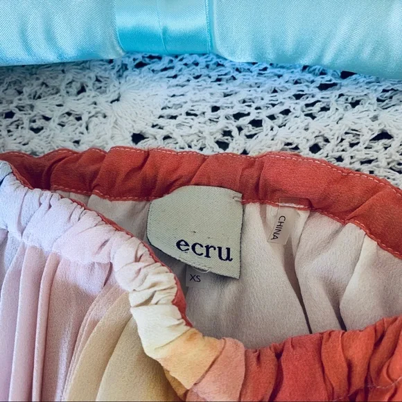 ECRU RAINBOW SILK TUNIC TOP WITH TUSSLES - Picture 9 of 16